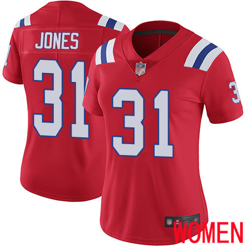 New England Patriots Football 31 Vapor Limited Red Women Jonathan Jones Alternate NFL Jersey